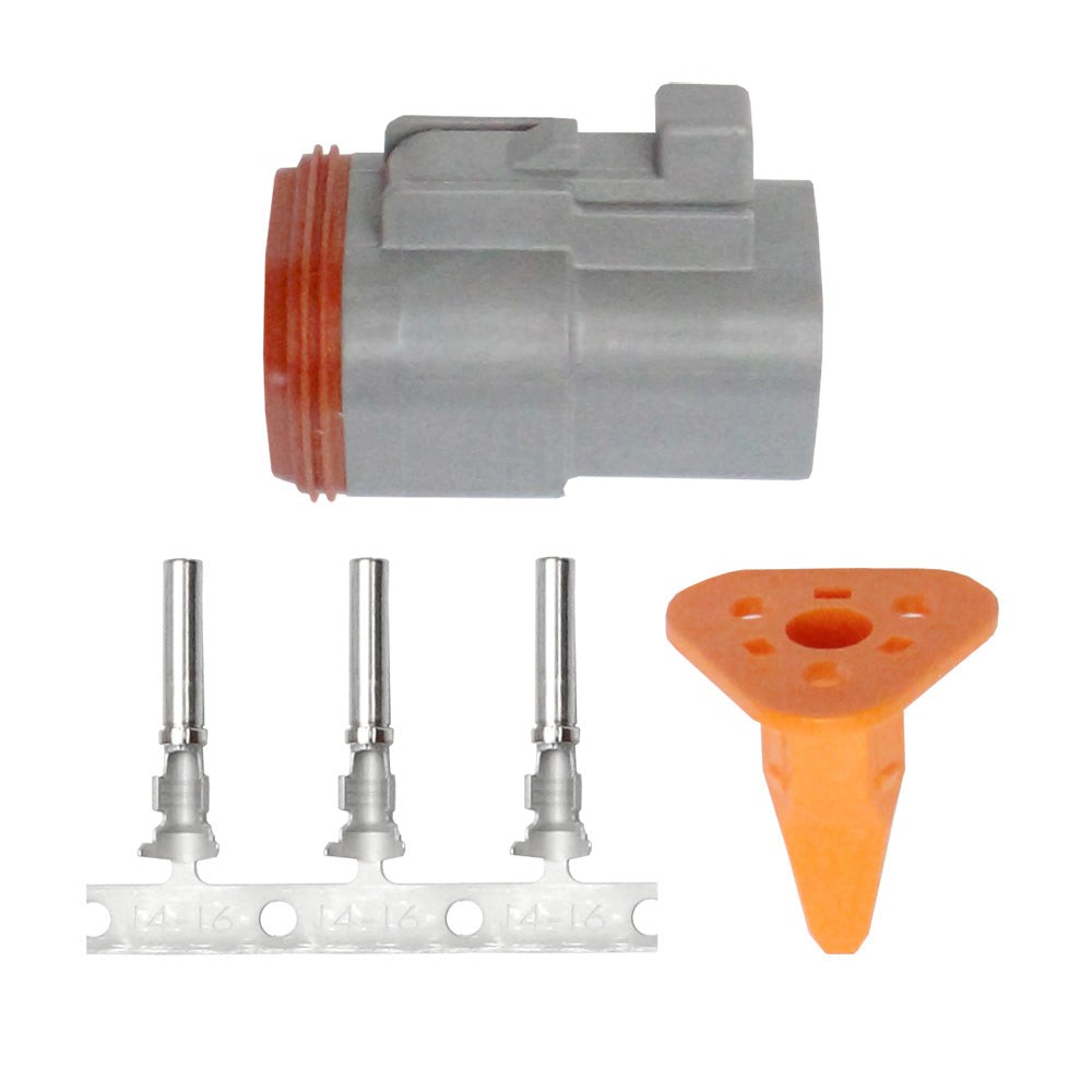 Pacer DT Deutsch Plug Repair Kit 1418 AWG 3 Position TDT06F3RS