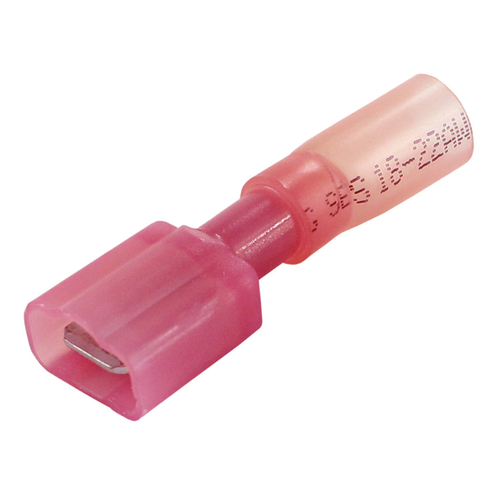 Pacer 2218 AWG FullyInsulated Male Disconnect Terminal Red 100 Pack TDE18250FIM100