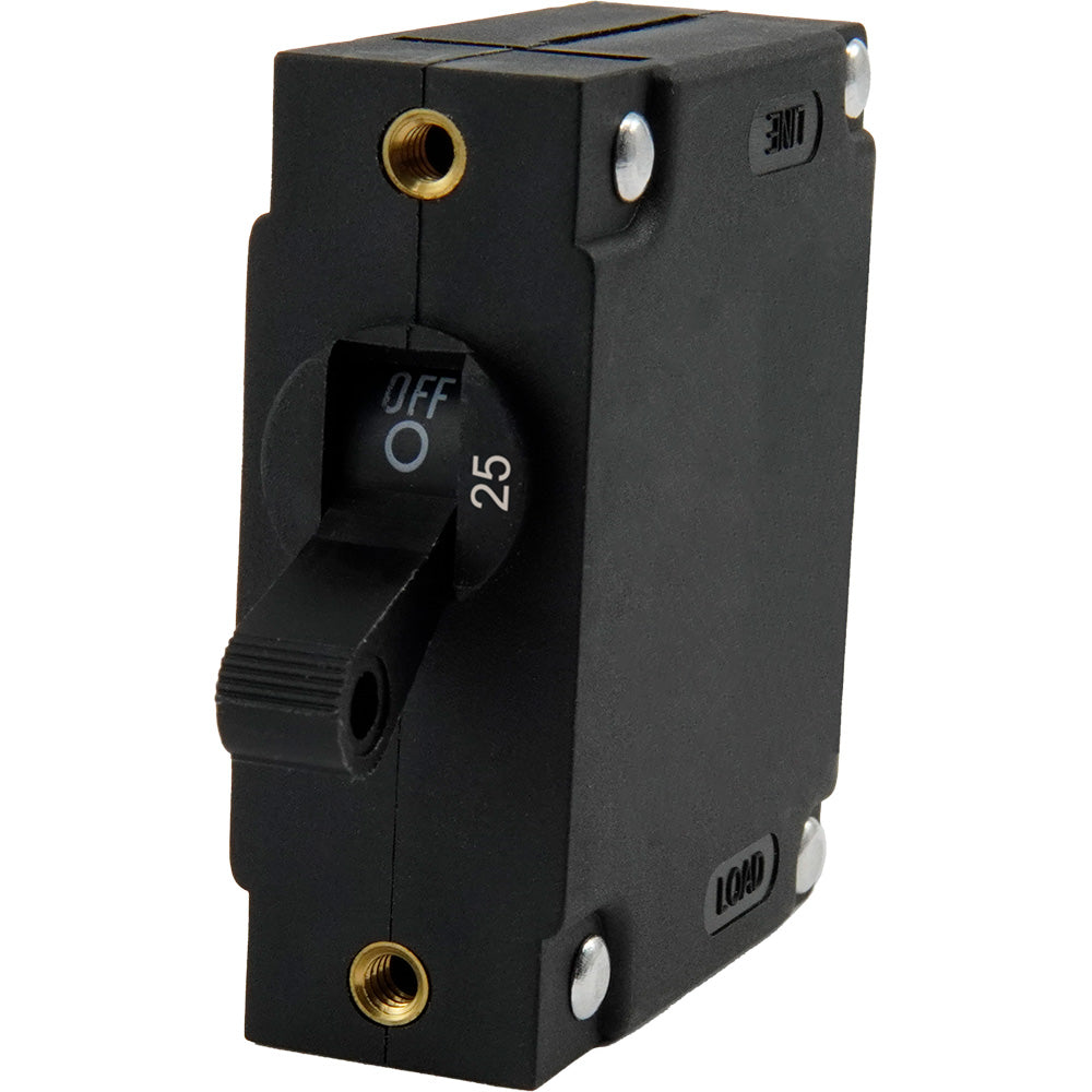 Egis A Series Black Toggle Panel Mount Circuit Breaker Single Pole 25A 321125