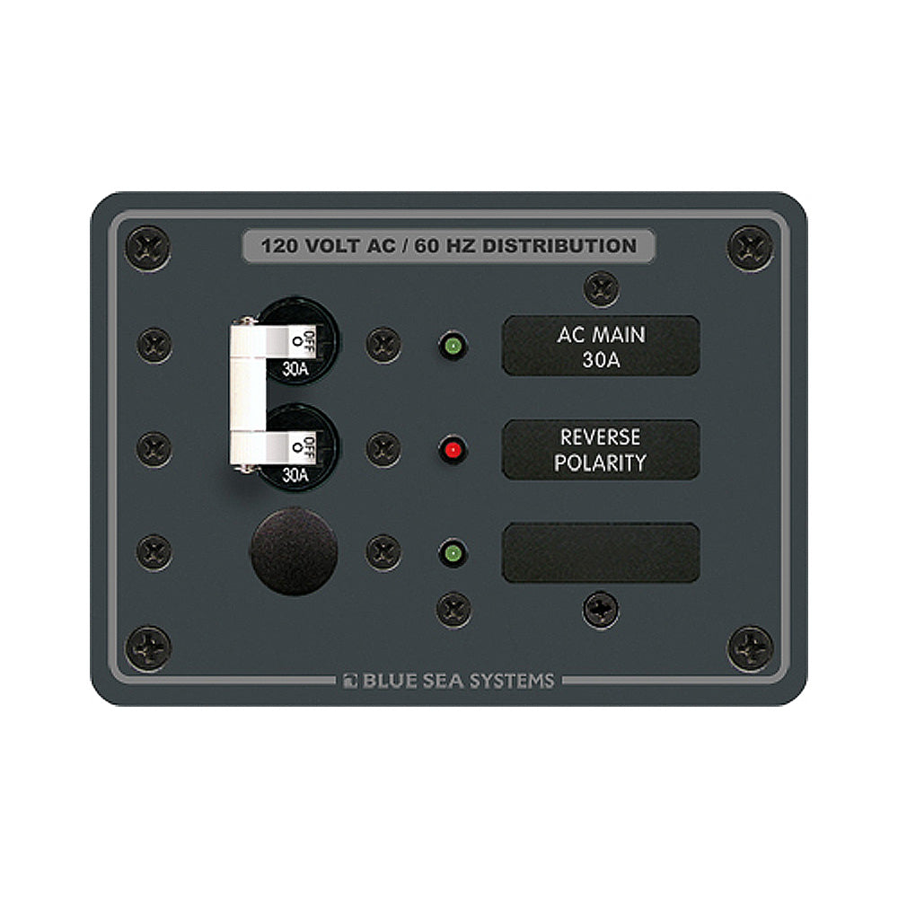 Blue Sea 8029 AC Main 1 Position Breaker Panel White Switches 8029