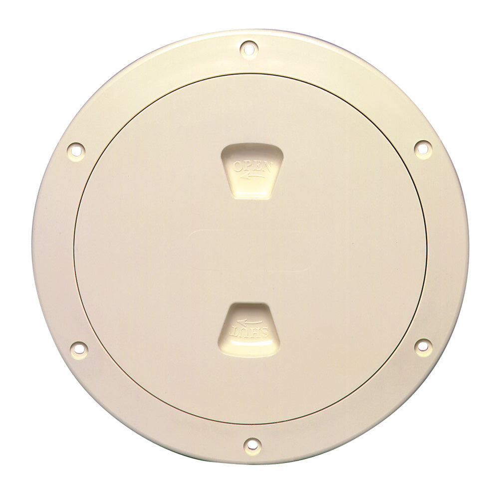 Beckson 6 Smooth Center ScrewOut Deck Plate Beige DP60N
