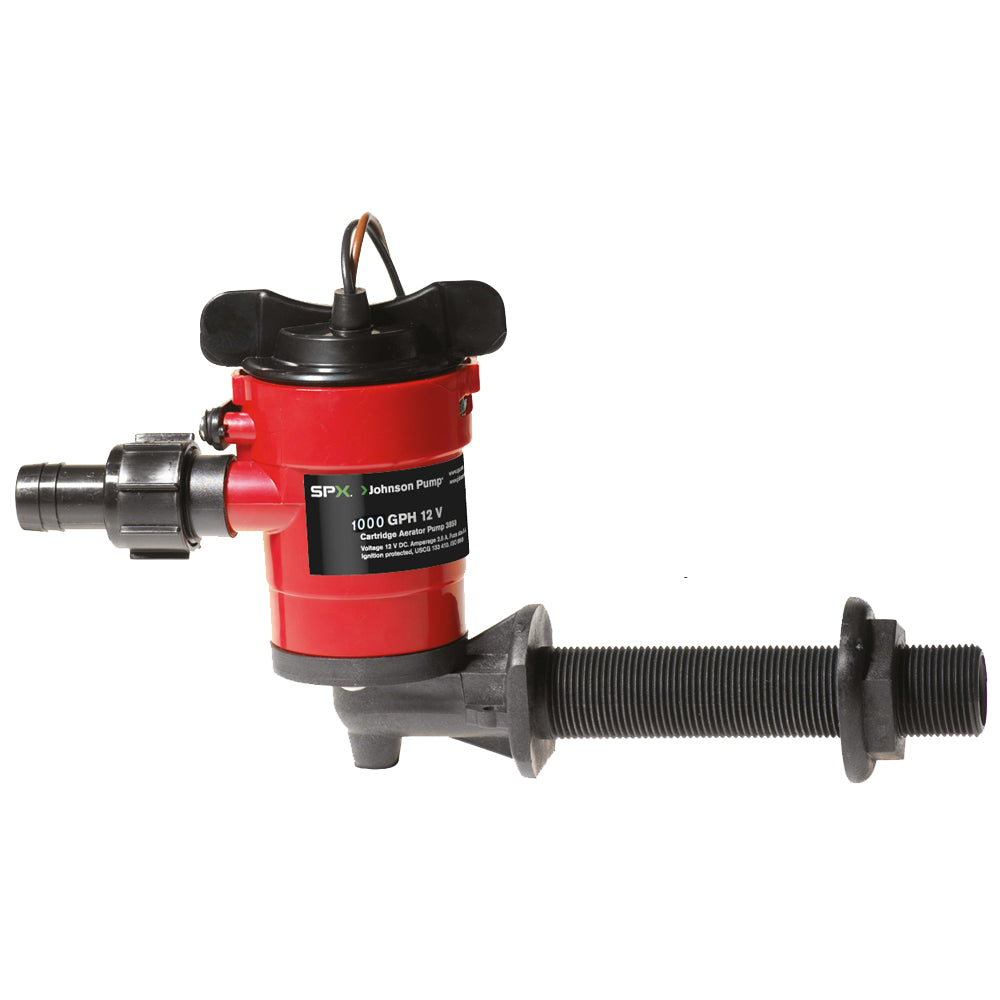 Johnson Pump Cartridge Aerator 1000 GPH 90 Degree Intake 12V 38103