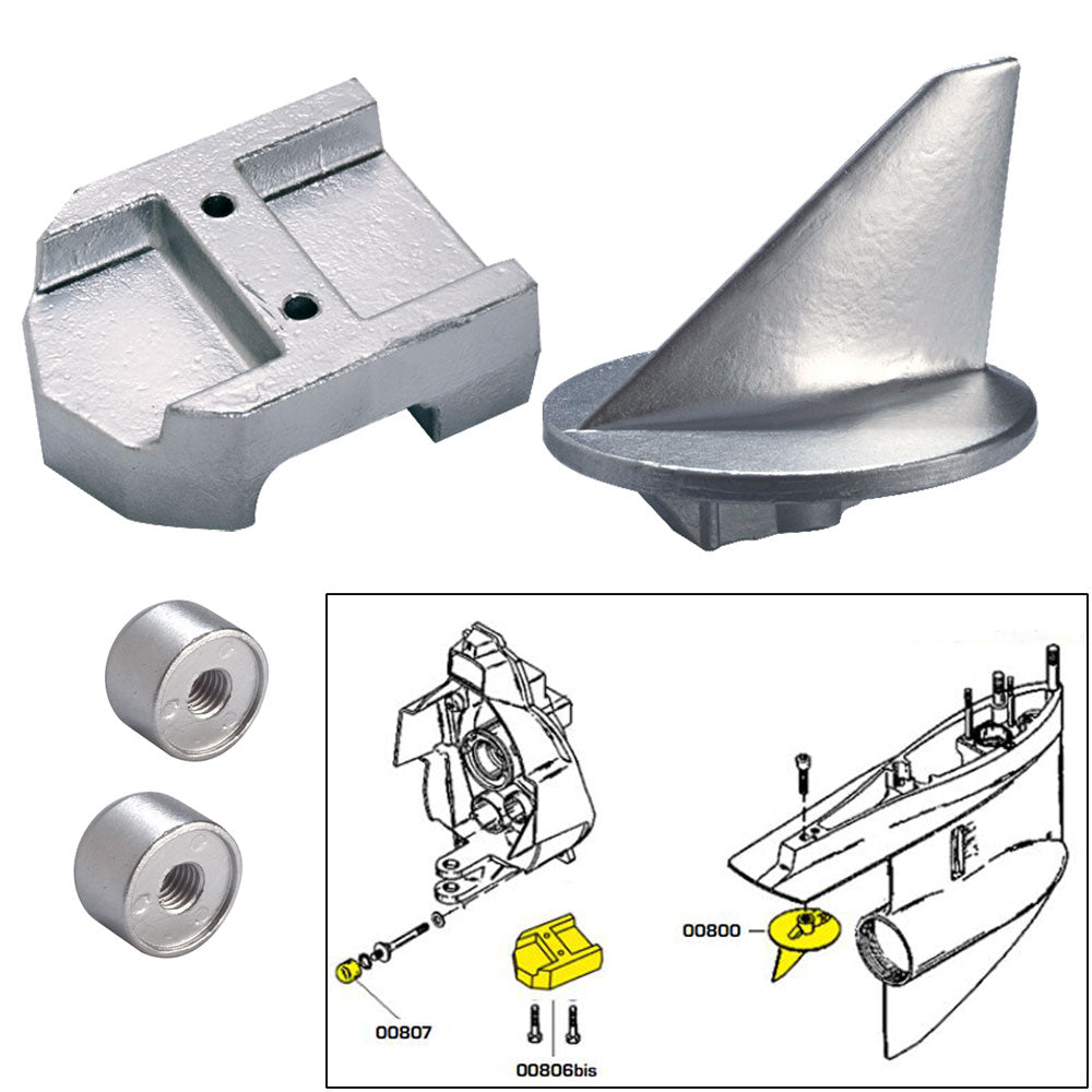 Tecnoseal Anode Kit wHardware Mercury Alpha 1 Gen 1 Aluminum 20800AL