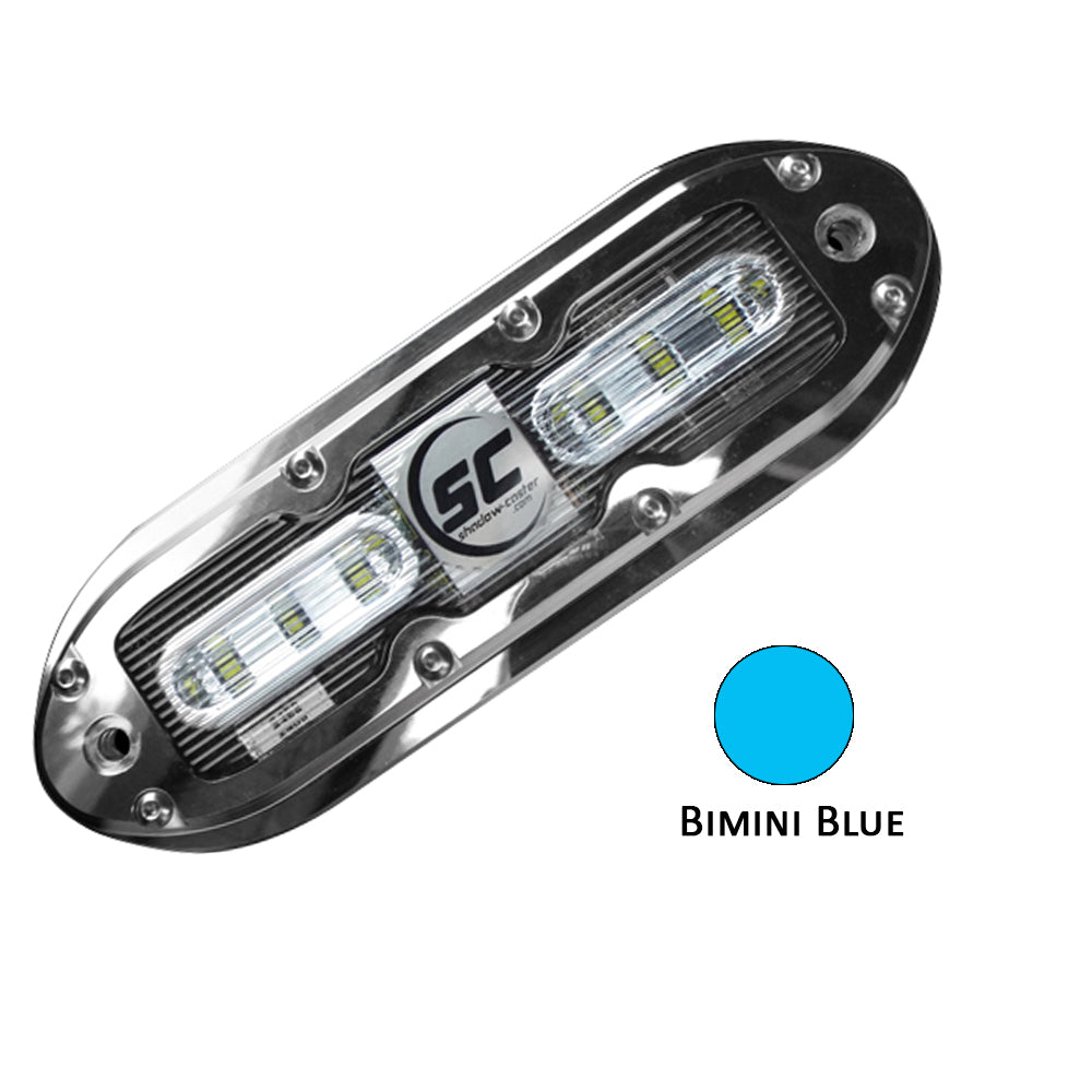 ShadowCaster SCM6 LED Underwater Light w20 Cable 316 SS Housing Bimini Blue SCM6BB20