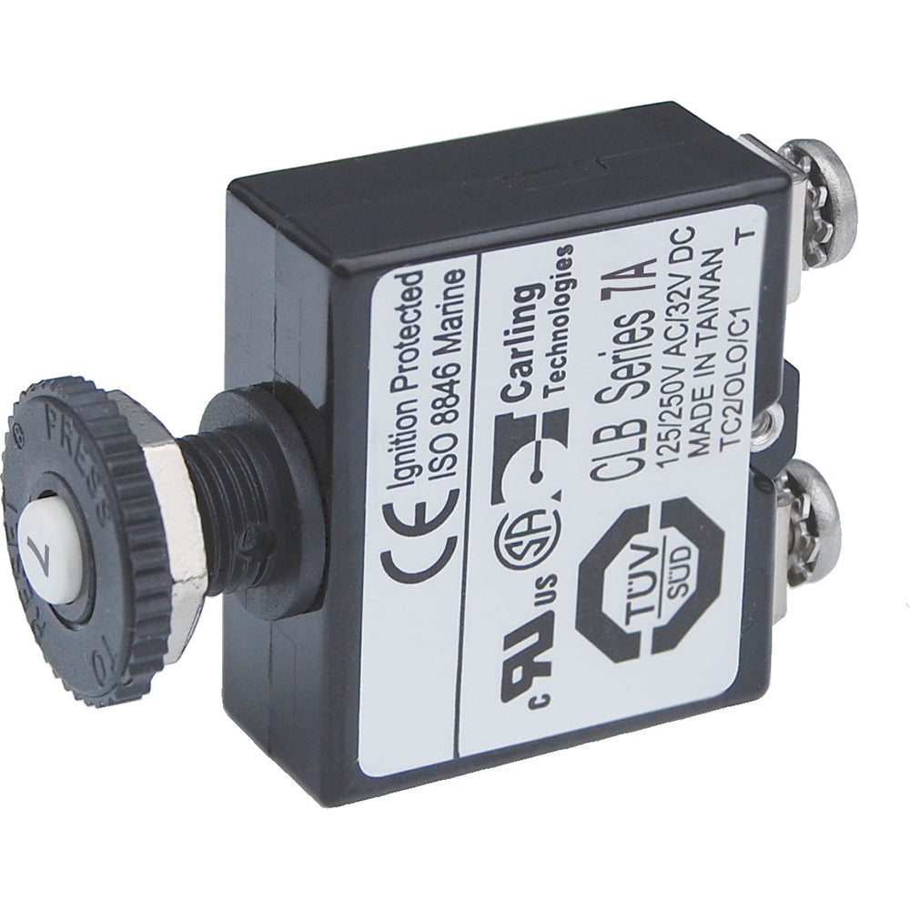 Blue Sea Push Button Reset Only Screw Terminal Circuit Breaker 7 Amps 2131