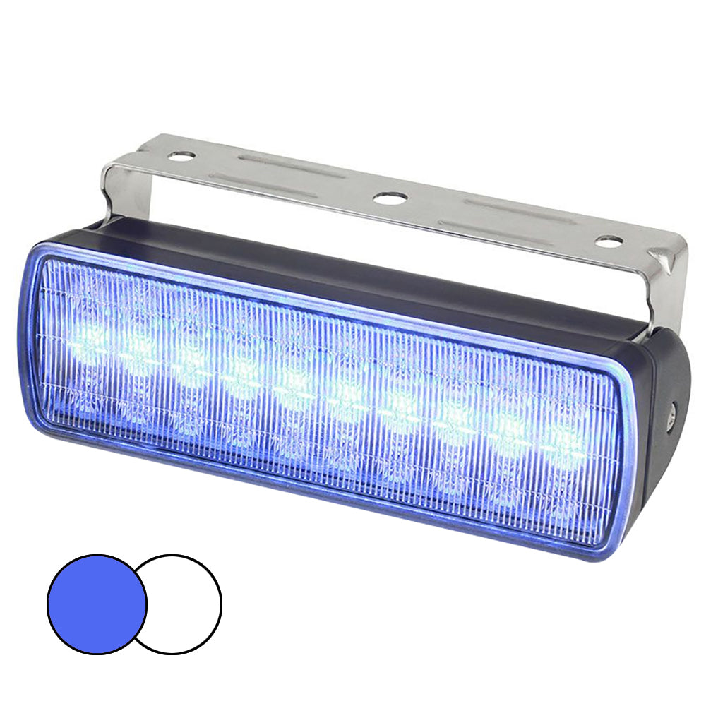 Hella Marine Sea Hawk XL Dual Color LED Floodlights BlueWhite LED Black Housing 980950061