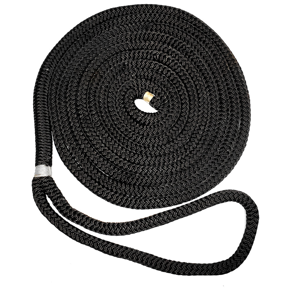 New England Ropes 58 Double Braid Dock Line Black 50 C50542000050