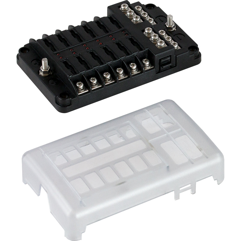 SeaDog Blade Style LED Indicator Fuse Block wNegative Bus Bar 12 Circuit 4451881