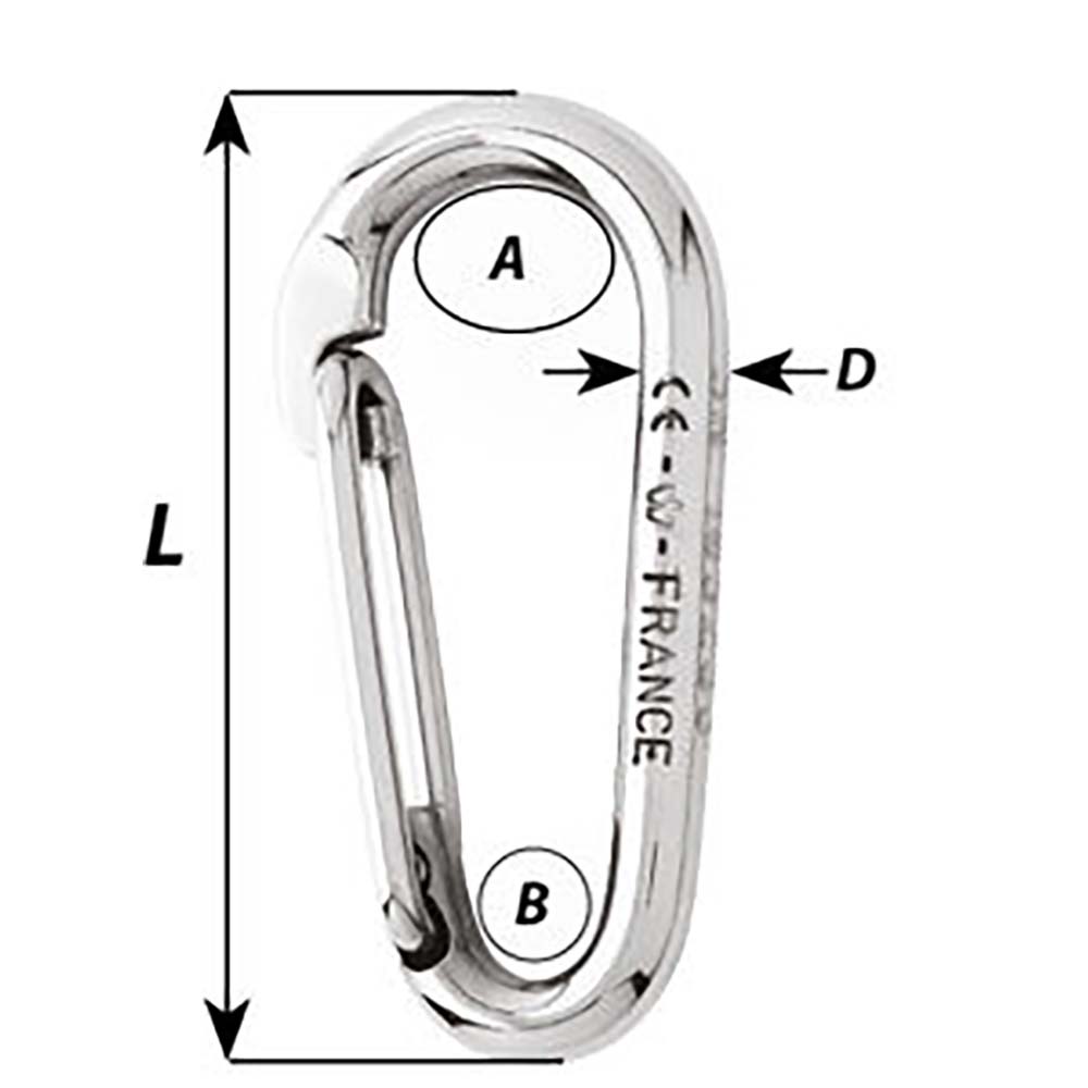 Wichard Symmetric Carbine Hook Without Eye Length 60mm 14 02333