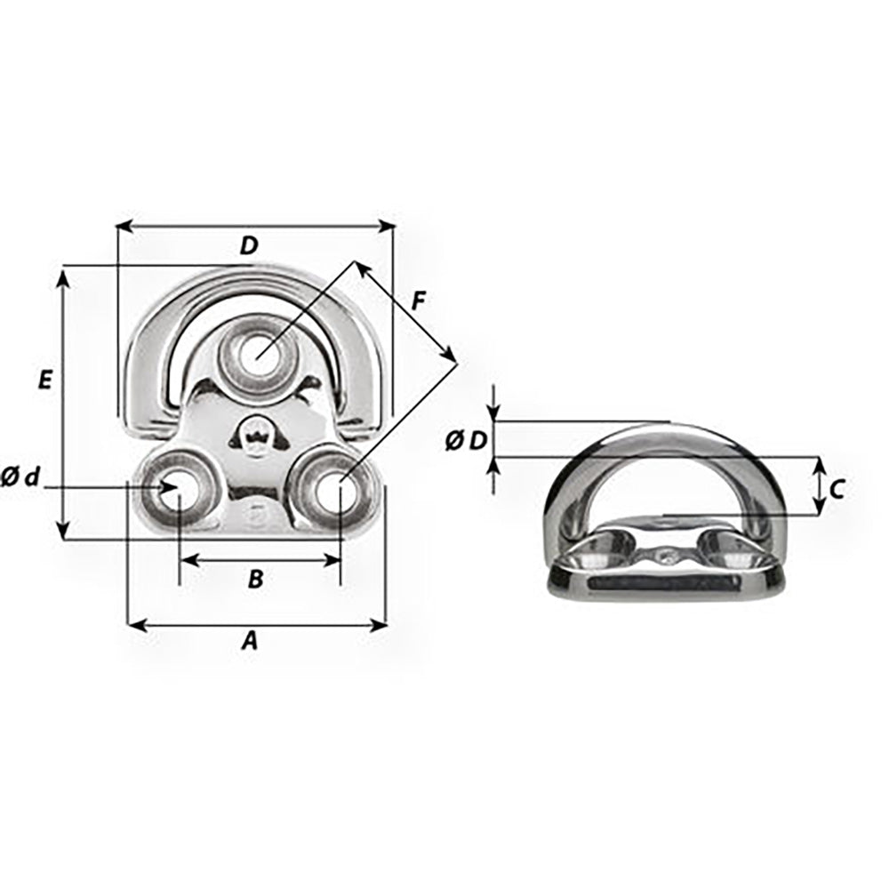 Wichard Folding Pad Eye Diameter 2564 06606