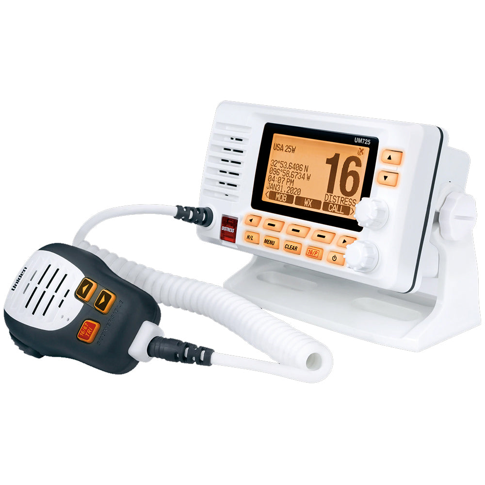 Uniden UM725 Fixed Mount Marine VHF Radio wGPS White UM725G