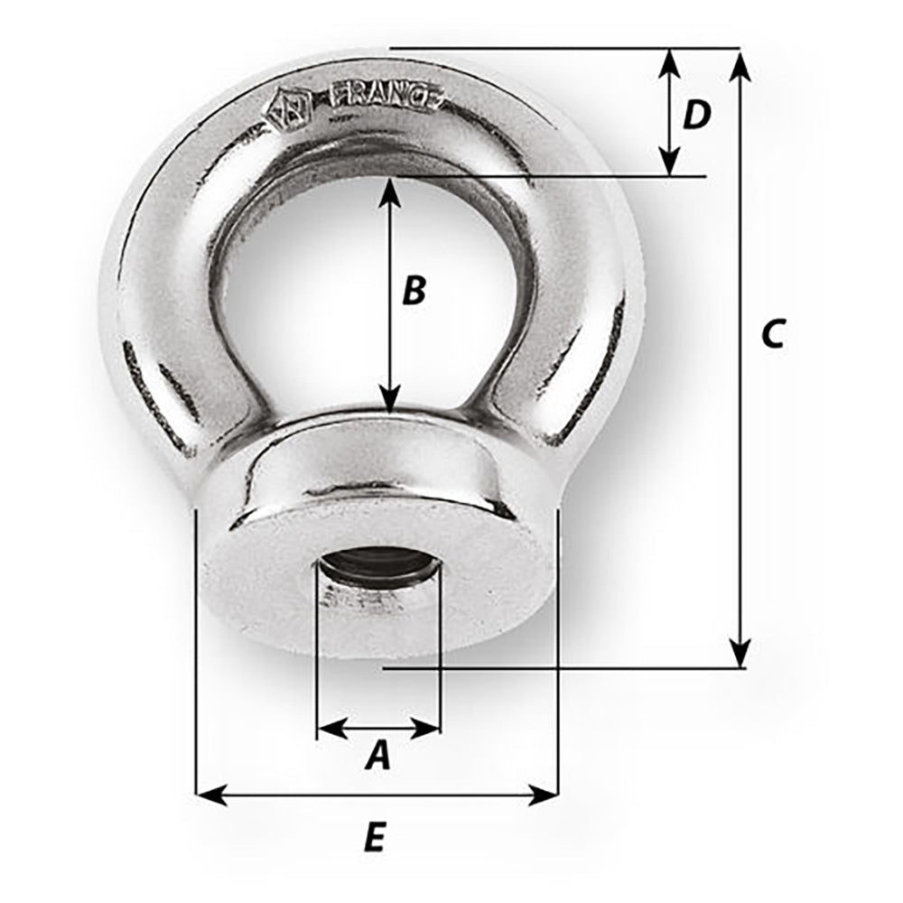 Wichard 10mm Eye Nut Thread M12 x 175mm 06356
