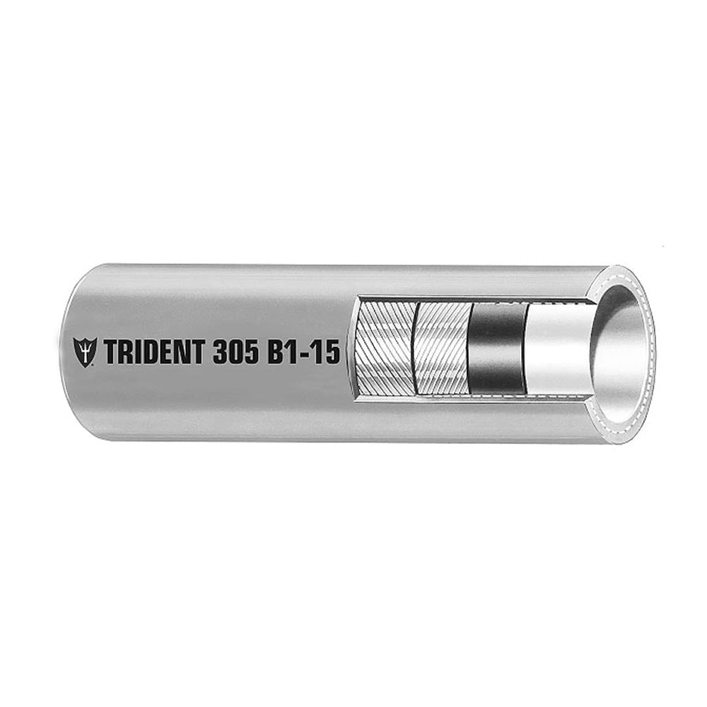 Trident Marine 516 x 50 Boxed Barrier Lined B115 EPA Compliant Outboard Fuel Line Hose Gray 3050566