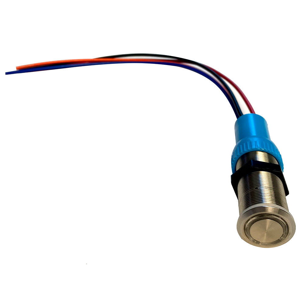 Bluewater 19mm Push Button Switch  OffOn Contact  BlueRed LED  1 Lead 905711131