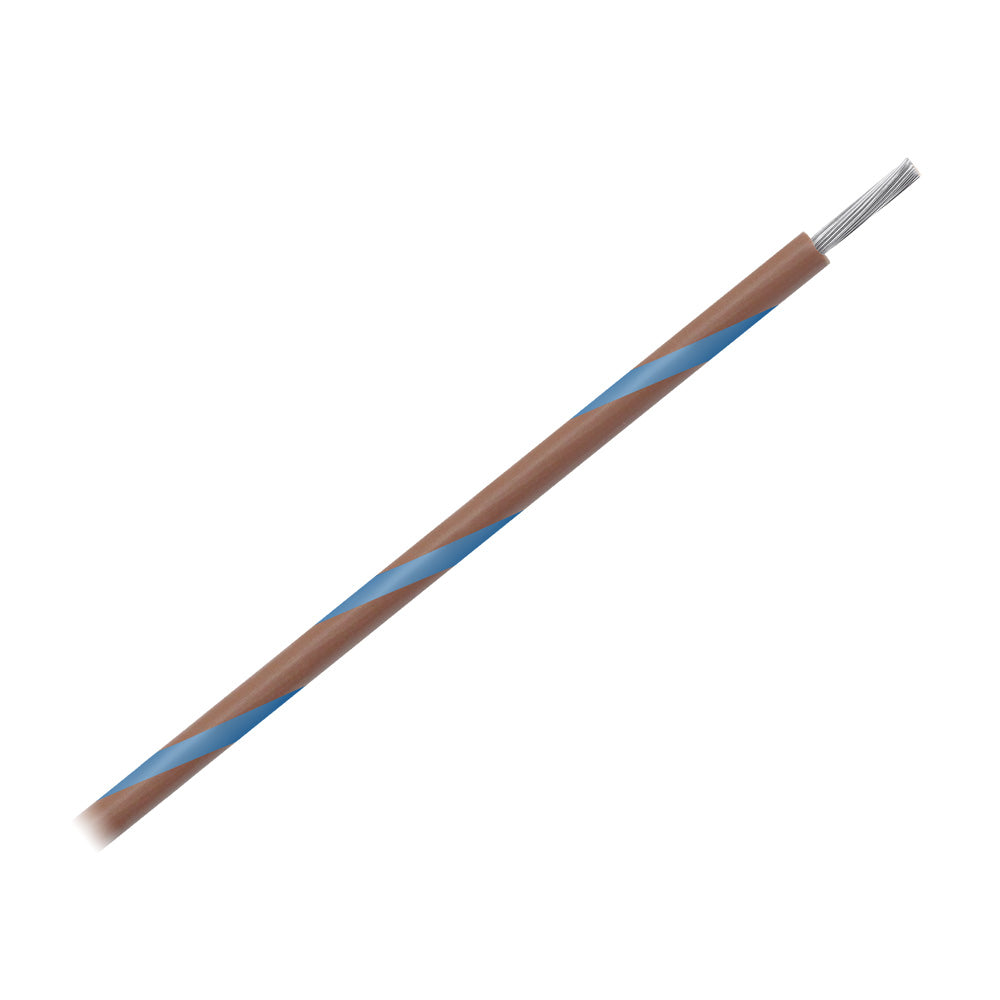 Pacer 16 AWG Gauge Striped Marine Wire 500 Spool  Brown wBlue Stripe WUL16BR6500