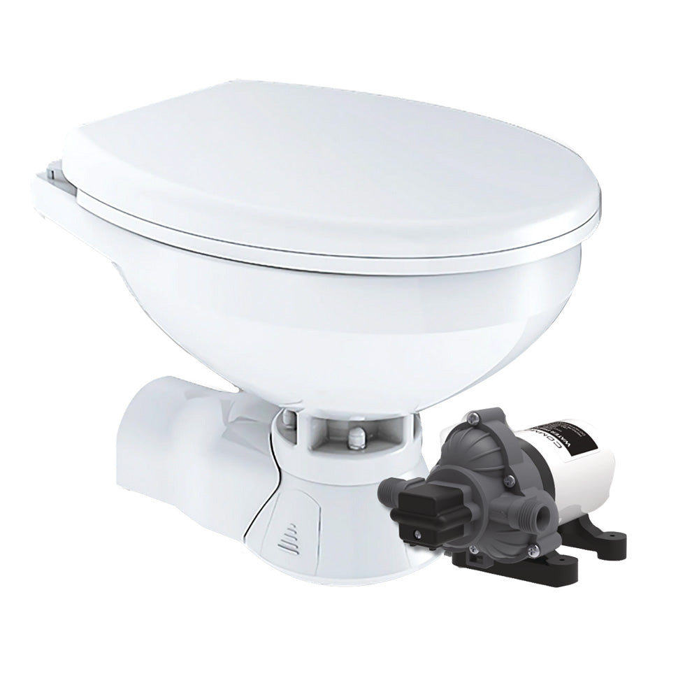 Commodore Quiet Flush Electric Toilet  Rear Macerator  Raw Water Pump  Regular Size CM4RMT