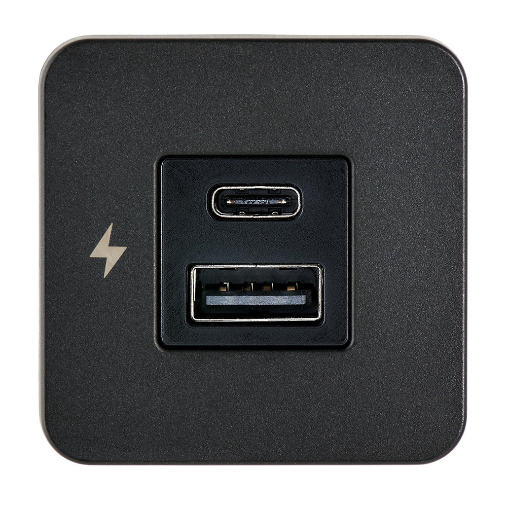 Scanstrut TILE USBAUSBC Interior Charging Socket  1224V  Black Bezel SCTILE10