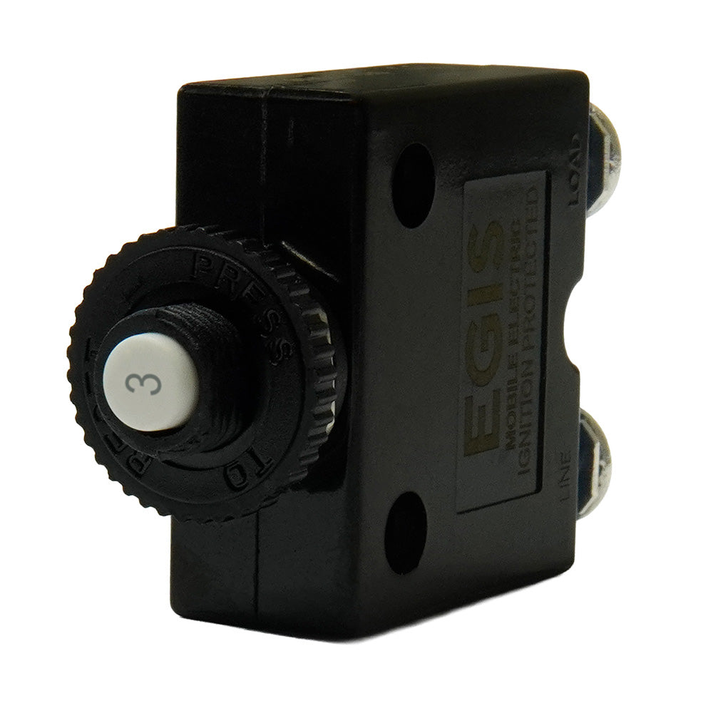 Egis 3A Push Button Panel Mount Circuit Breaker  Screw Terminals 471003
