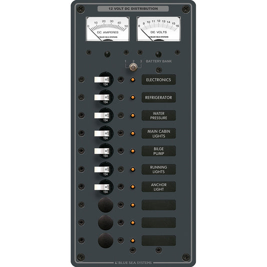 Blue Sea 8082 DC 10 Position Toggle Branch Circuit Breaker Panel 8082