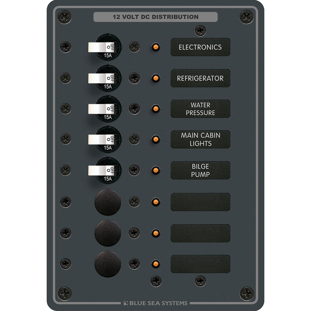 Blue Sea 8023 DC 8 Position Circuit Breaker  White Switches 8023