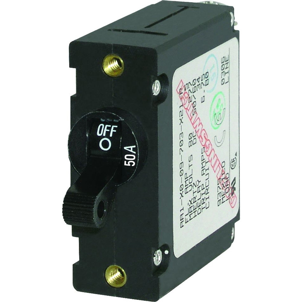 Blue Sea 7228 AC  DC Single Pole Magnetic World Circuit Breaker    50 Amp 7228