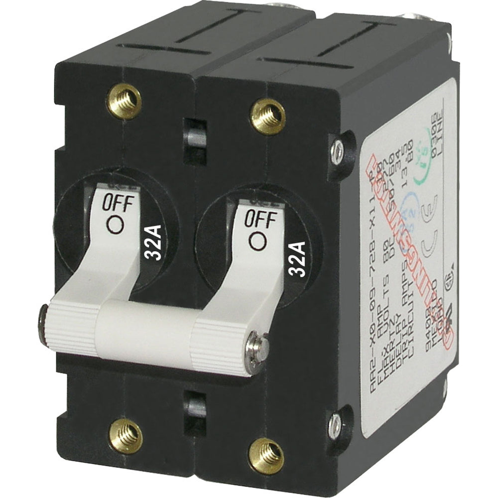 Blue Sea 7295 ASeries Double Pole Toggle  32A  White 7295
