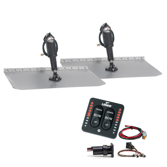 Lenco 12 x 12 Standard Trim Tab Kit wLED Integrated Switch Kit 12V 15109103