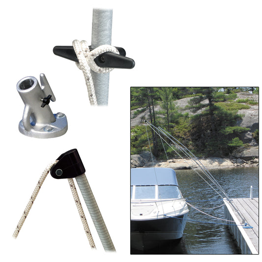 Dock Edge Premium Mooring Whips 2PC 8ft 2500 LBS up to 18ft 3200F