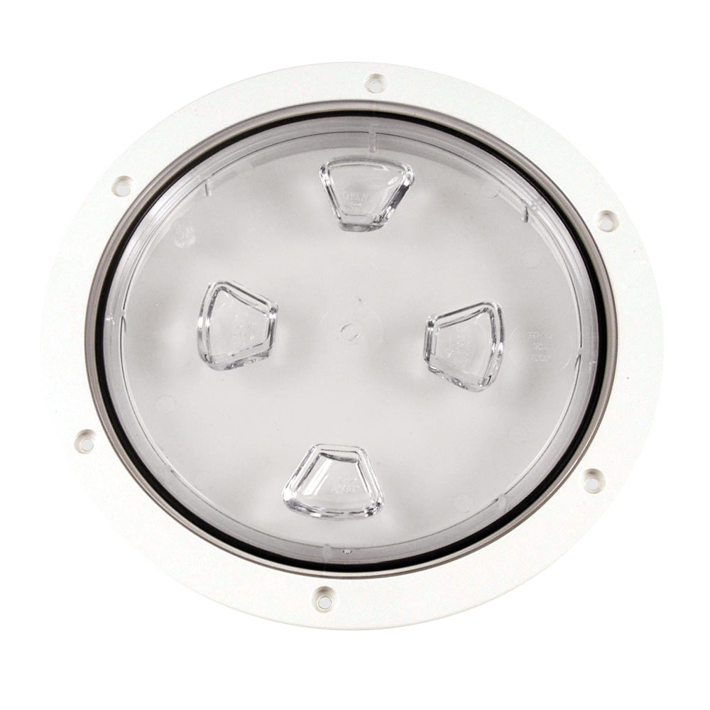 Beckson 8 Clear Center ScrewOut Deck Plate  White DP80WC