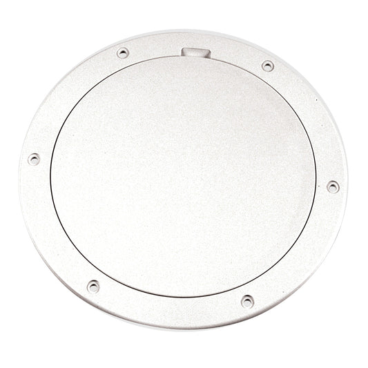 Beckson 6 Smooth Center PryOut Deck Plate  White DP61W