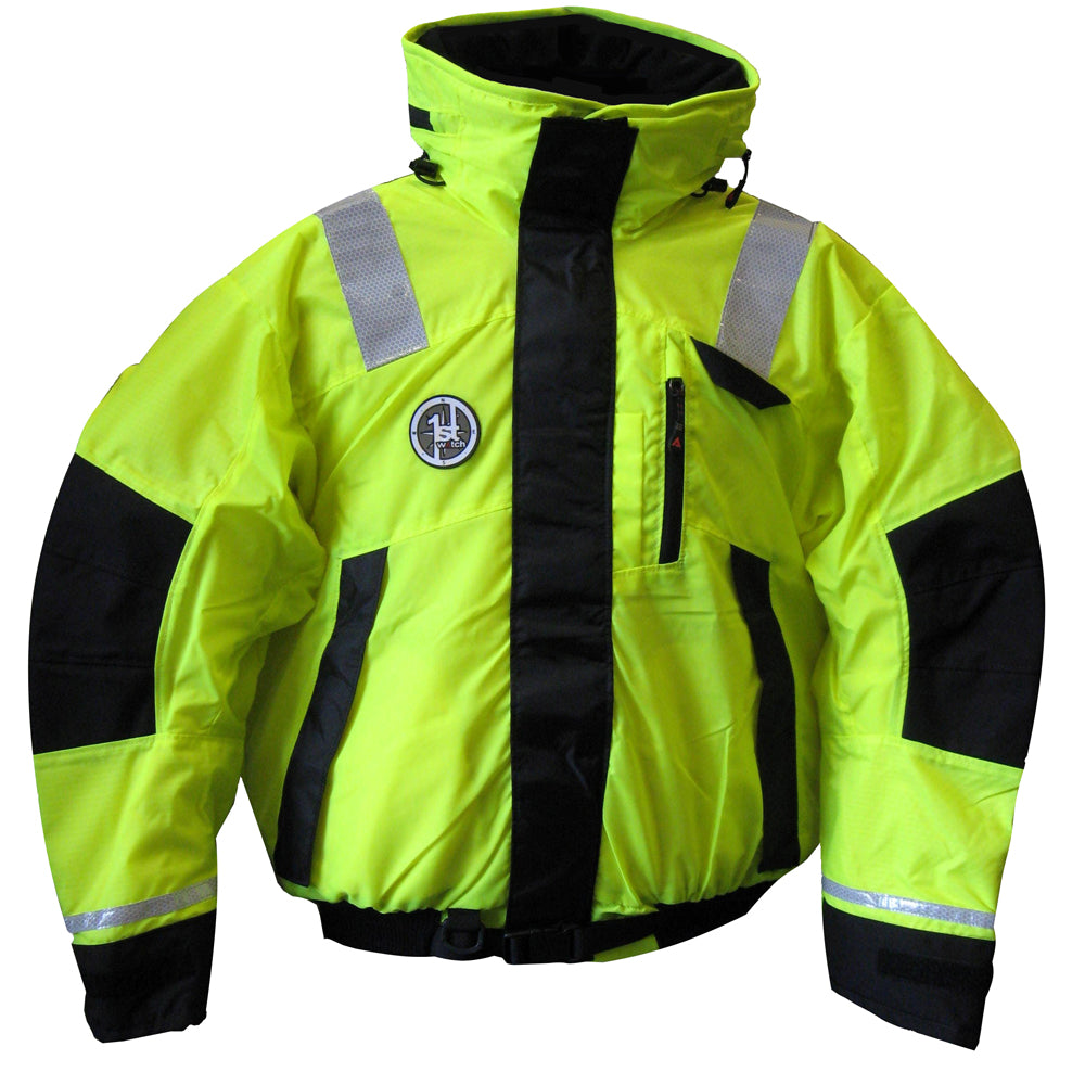 First Watch AB1100 Flotation Bomber Jacket  HiVis YellowBlack  XL AB1100HVXL