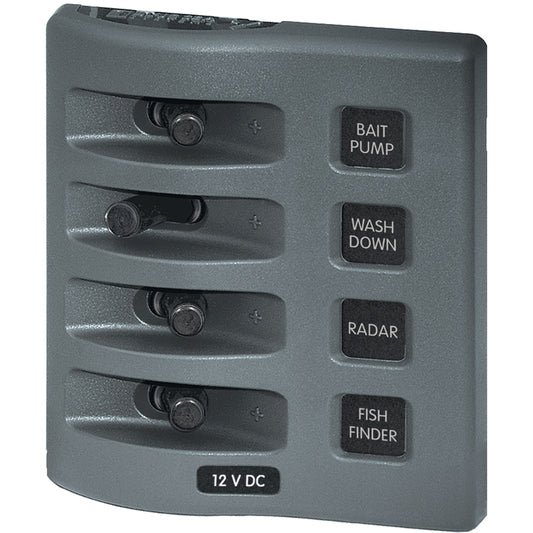 Blue Sea 4305 WeatherDeck 12V DC Waterproof Switch Panel  4 Posistion 4305