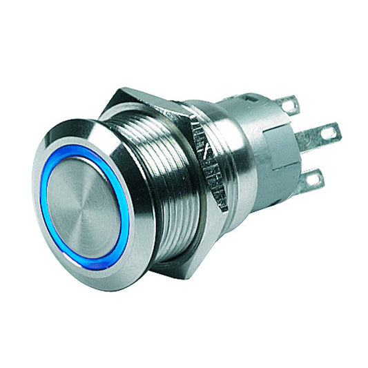 BEP Push Button Switch  24V Latching OnOff  Blue LED 80511000701