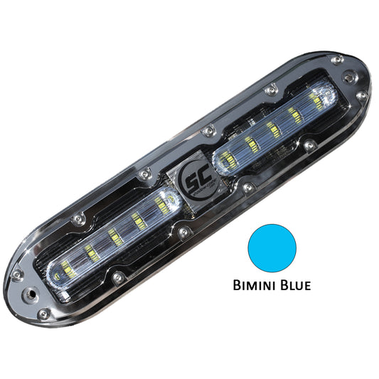 ShadowCaster SCM10 LED Underwater Light w20 Cable  316 SS Housing  Bimini Blue SCM10BB20