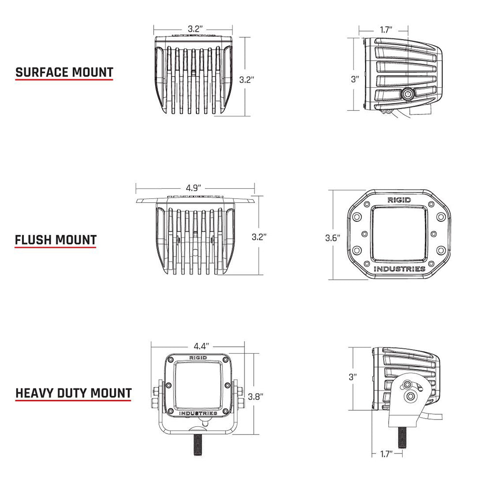 RIGID Industries DSeries PRO HybridSpot LED  Pair  White 602213