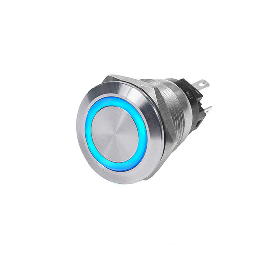 Blue Sea 4160 SS Push Button Switch  OffOn  Blue  10A 4160