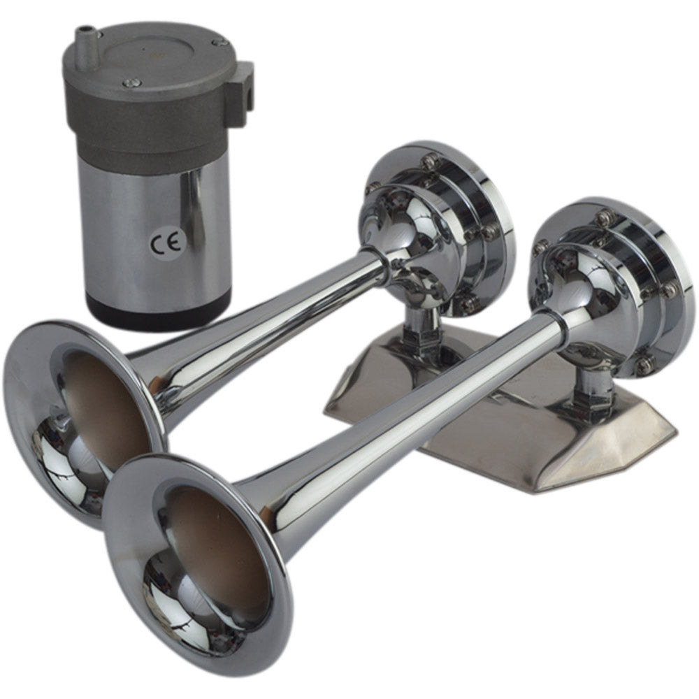 SeaDog MaxBlast Air Horn  Mini Dual Trumpet 4326201