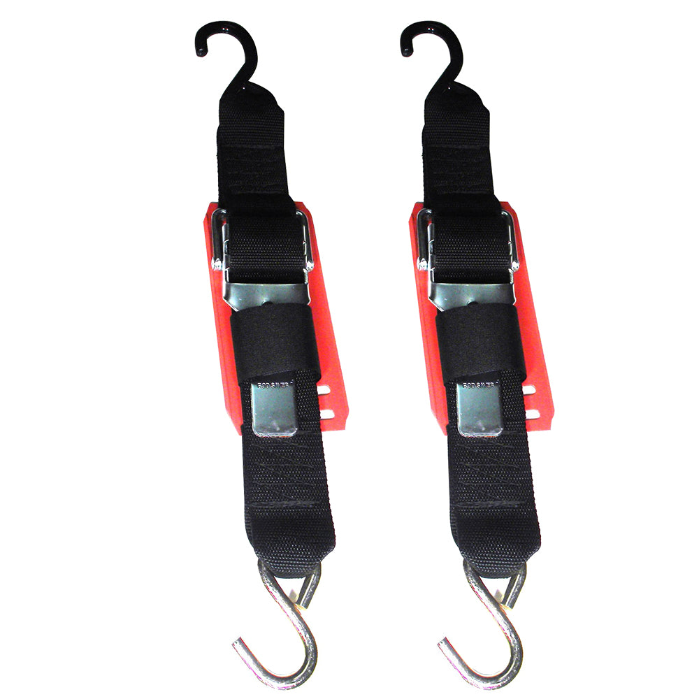 Rod Saver Paddle Buckle Trailer TieDown wVinyl Pad  2 x 2  Pair 2PB2VP