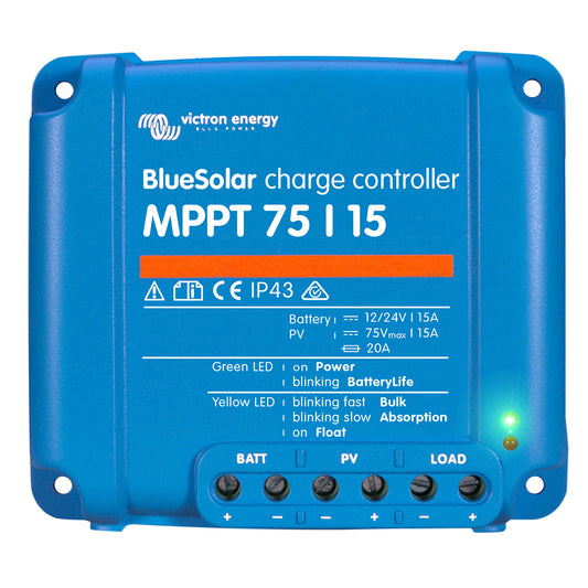 Victron BlueSolar MPPT Charge Controller  75V  15AMP  UL Approved SCC010015050R
