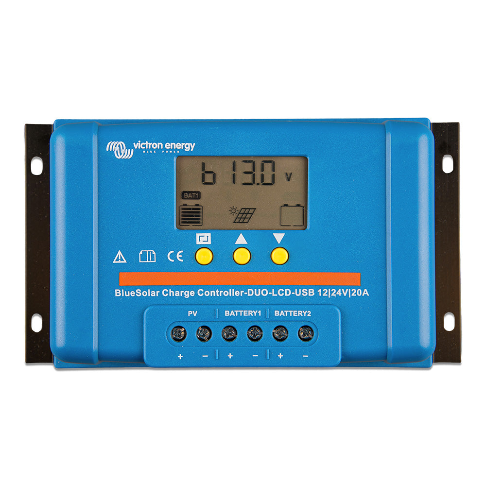 Victron BlueSolar PWM Charge Controller DUO LCD  USB Charge Control  1224VDC  20A SCC010020060