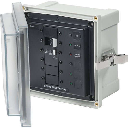 Blue Sea 3121  SMS Panel Enclosure wELCI 16A  3 Blanks  230V AC 3121