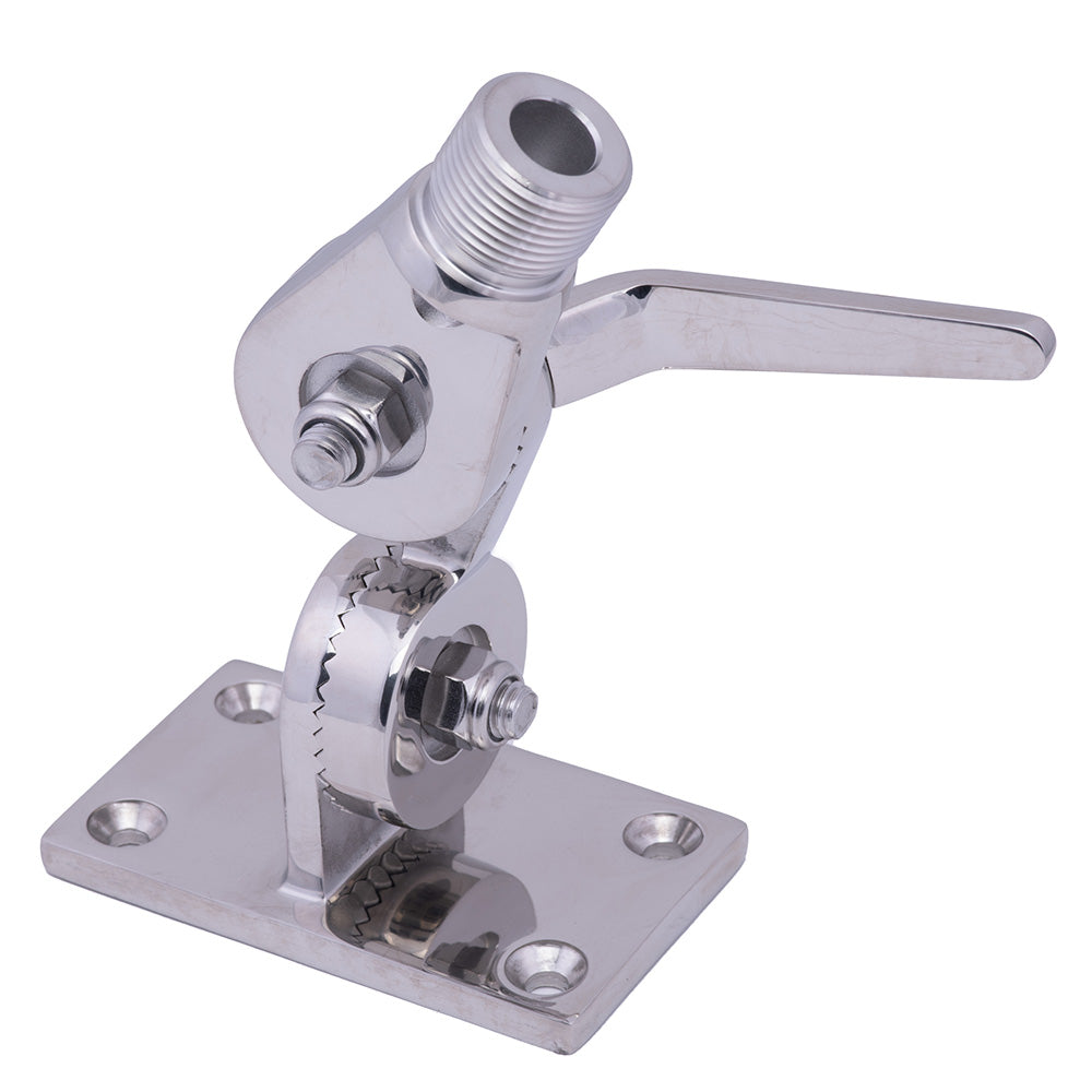 Whitecap HeavyDuty Ratchet Antenna Mount  316 Stainless Steel S1802BC