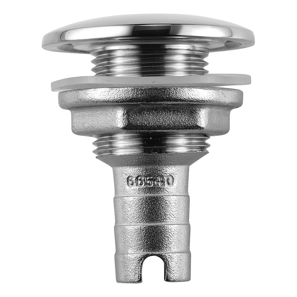 Attwood Stainless Steel ThruHull Short Straight Barbed  34 Inner Diameter 665413