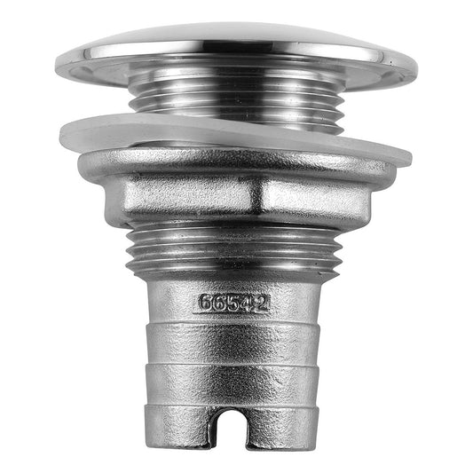 Attwood Stainless Steel ThruHull Short Straight Barbed  1 Inner Diameter 665423